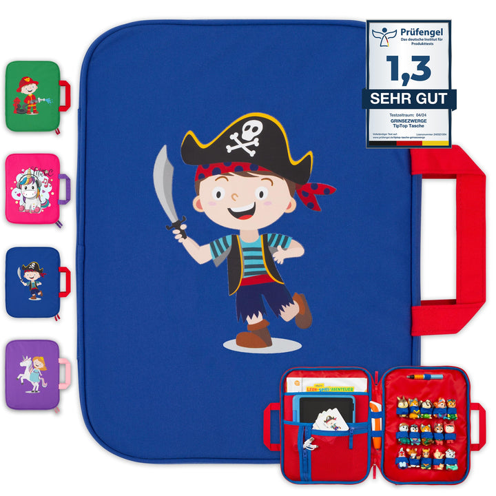 GRINSEZWERGE Tasche für Edurino & Tonie Figuren, TipToi Stift und Kinder Tablet | Sammel-Mäppchen mi