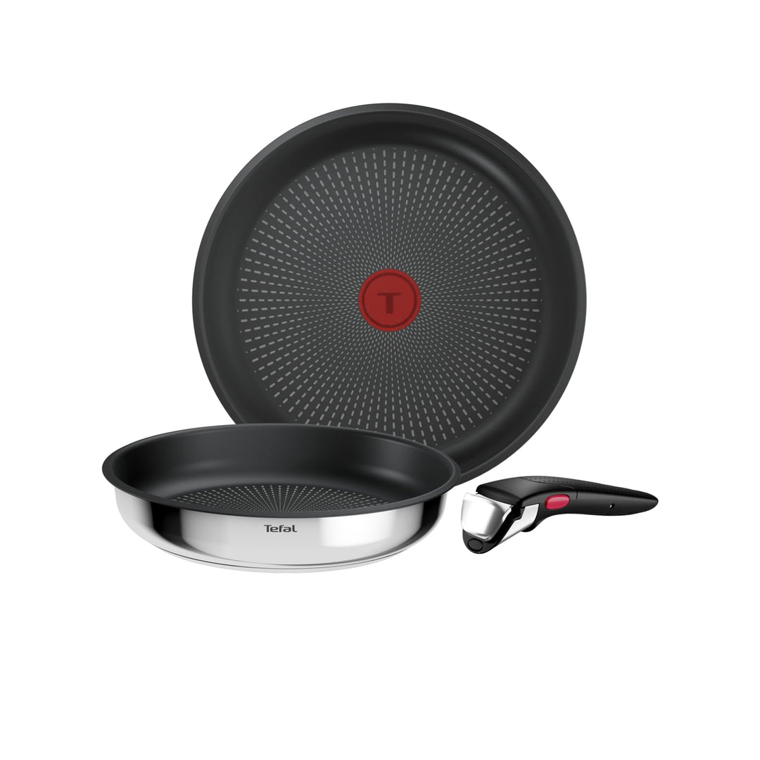 Tefal Ingenio Comfort Max 3-tlg. Pfannen-Set, Titanium Antihaftversiegelung, stapelbar, platzsparend