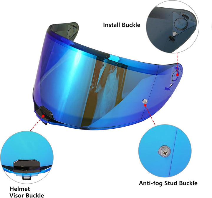 Helmvisier für FF811/VECTOR II/Citation II,Motorradhelm Visier,Motorrad Vollgesichtshelm Windschutzs