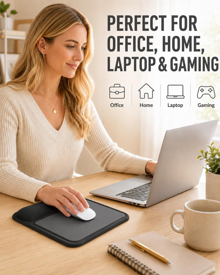 Mauspad mit gelkissen Handgelenkauflage,mousepad ergonomisch Vertieftes Anti-Druck Design, Rutschfes