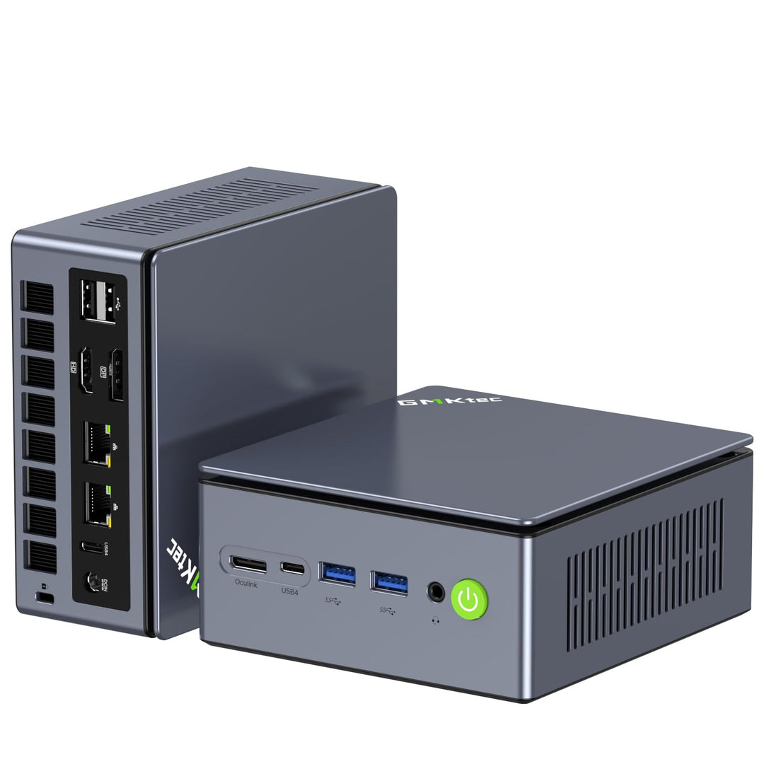 GMKtec Mini PC de jeu M7 Dual LAN 2,5 Gbps AMD Ryzen 7 6850H Ordinateur de Bureau, 16 Go DDR5 Double