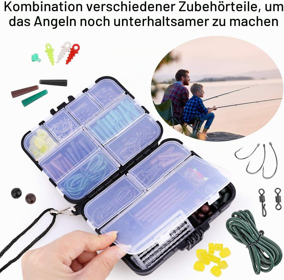 282stk Angelhaken Kit, Karpfen Angelzubehör Set inkl. Jig Haken, Bullet Bass Werfen Sinker Gewichte,
