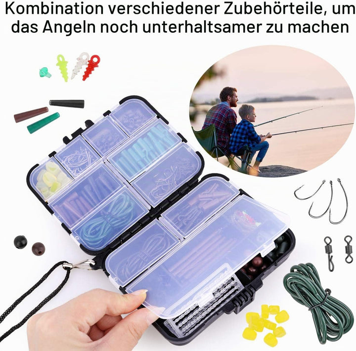 282stk Angelhaken Kit, Karpfen Angelzubehör Set inkl. Jig Haken, Bullet Bass Werfen Sinker Gewichte,