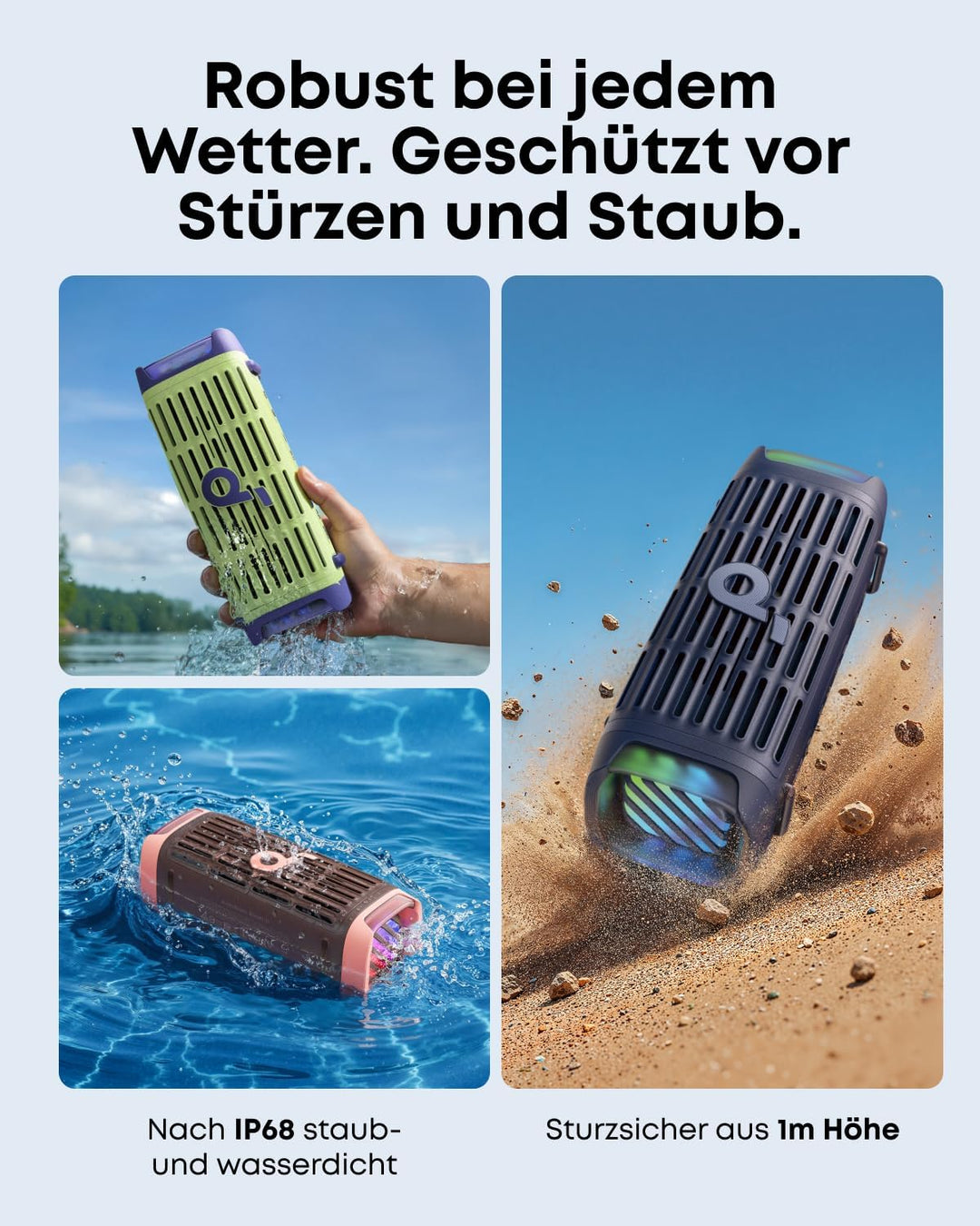 soundcore Boom 3i by Anker – Robuster Outdoor Lautsprecher, Bluetooth Lautsprecher, wasserdicht IP68