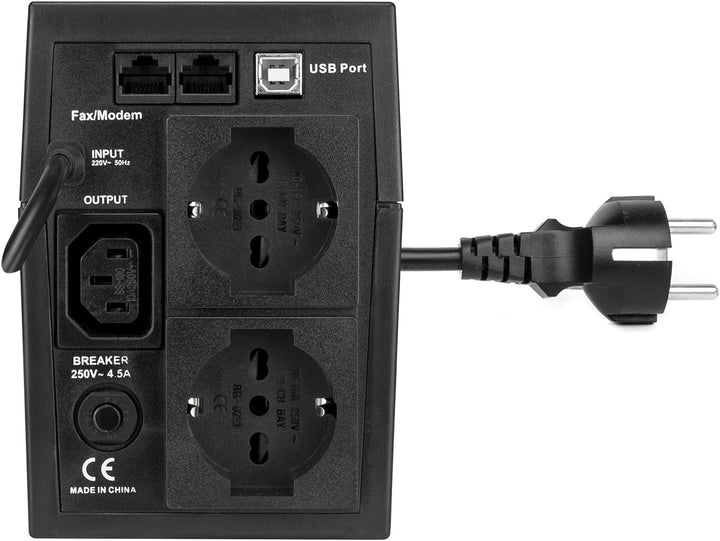 Vultech UPS1050VA-PRO Line Interactive UPS 560 Watt LCD Display AVR 2 Schuko/Zipasso 1 Ausgang IEC13