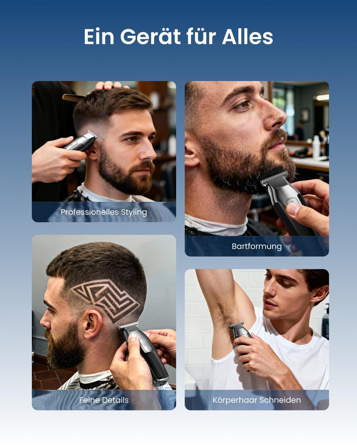 RENPHO Haarschneidemaschine, Barttrimmer Herren mit Scharfe Klingen, LED Anzeige Trimmer Herren, Lei