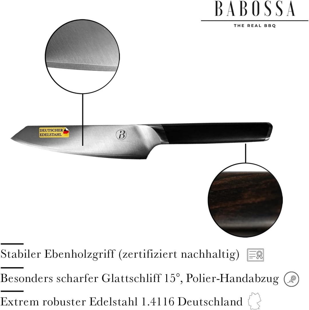 BABOSSA® Original Allzweckmesser | Ultra scharfes Allzweckmesser | Klingenlänge 13cm | 3 lagiger Spe