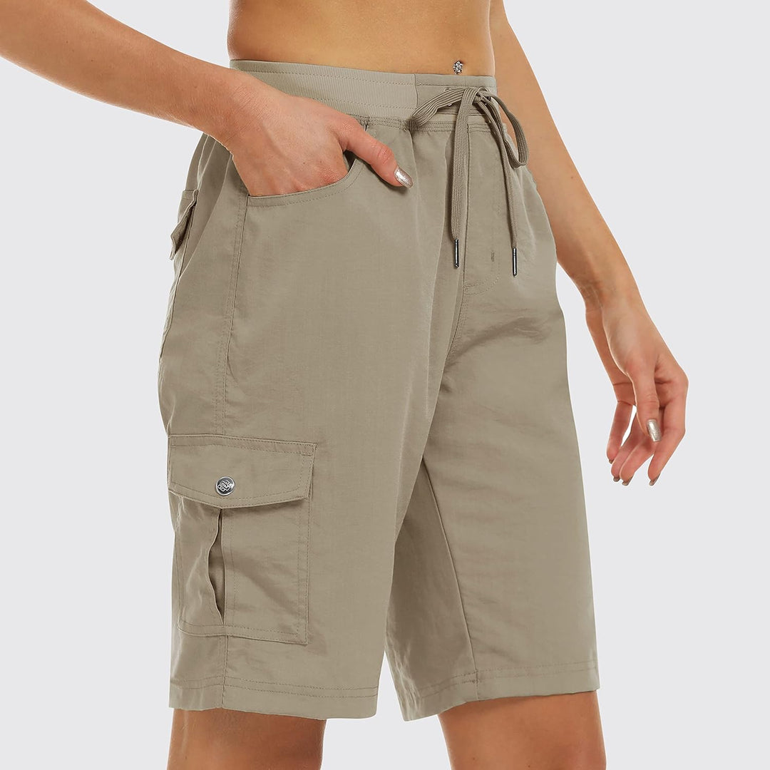 JINSHI Shorts Damen Sommer Cargohose Kurze Wanderhose Outdoor Schnelltrocknend Freizeithose mit Mehr