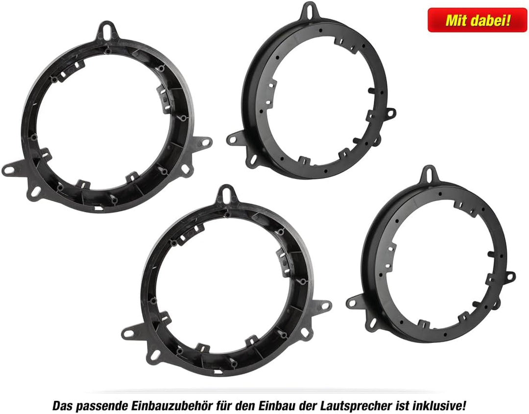 Mediadox Front/Heck 16,5cm/165mm Auto Lautsprecher/Boxen/Speaker Komplett-Set von Kenwood kompatibel