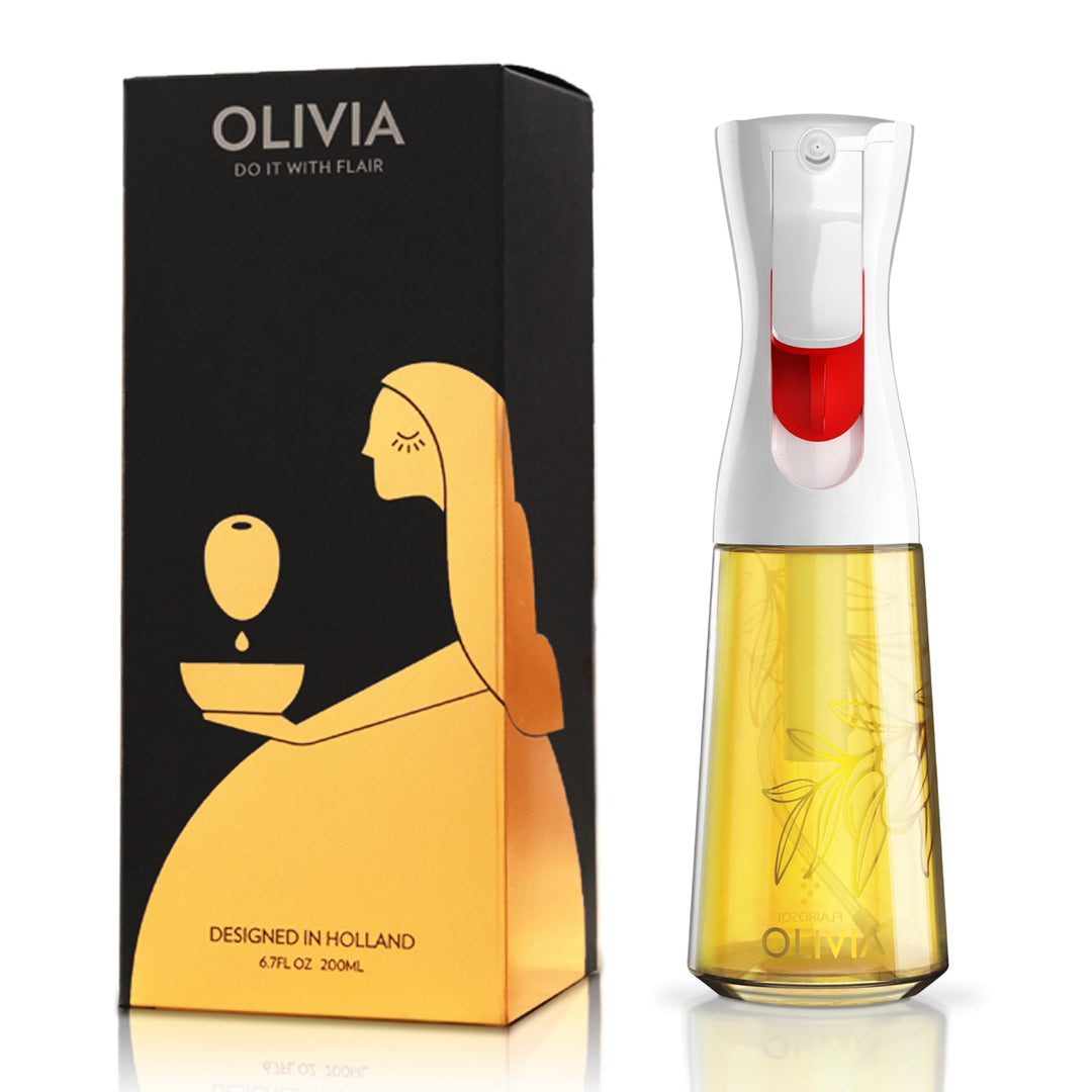 FLAIROSOL OLIVIA 200ml Glas-Ölsprüher - Kontinuierliche Ölsprühtechnik mit Portionskontrolle - Viels