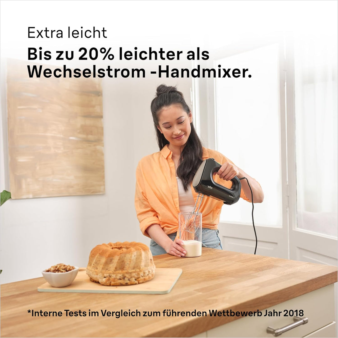 Braun Household MultiMix 2 HM2110BK Handmixer - Handrührgerät mit 4 Geschwindigkeitsstufen plus Turb