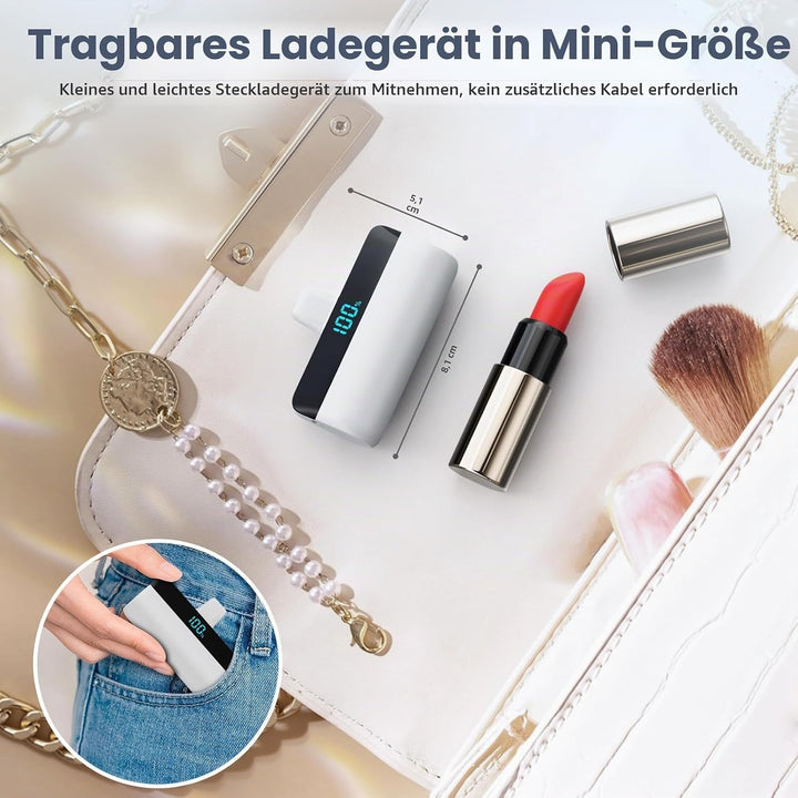 Feob Mini Powerbank für iPhone 5200mAh, 20W PD Schnelles Aufladen Power Bank Klein Ultrakompakter mi