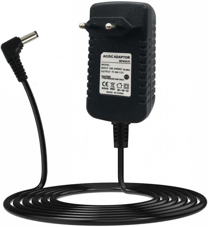 MyVolts 9V EU-Netzteil kompatibel mit Behringer Powerplay P1 In-Ear Monitor - mit Verlängerungskabel