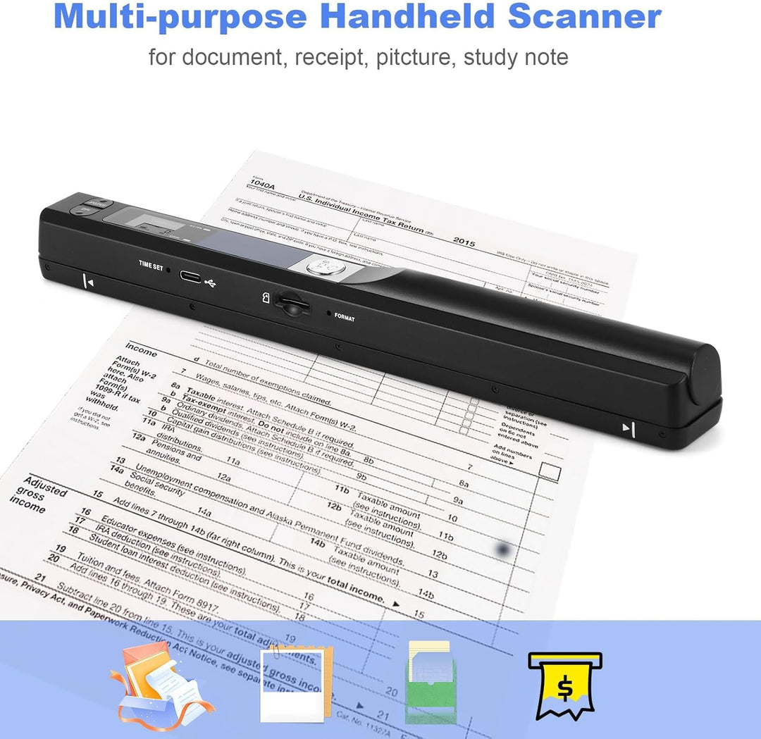 Tragbarer Dokumentenscanner, Mini-Fotoscanner, 900 DPI, Farbscanner, A4, hohe Geschwindigkeit, USB-a