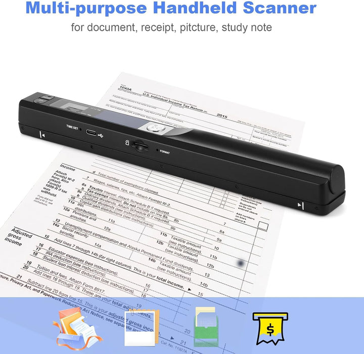 Tragbarer Dokumentenscanner, Mini-Fotoscanner, 900 DPI, Farbscanner, A4, hohe Geschwindigkeit, USB-a