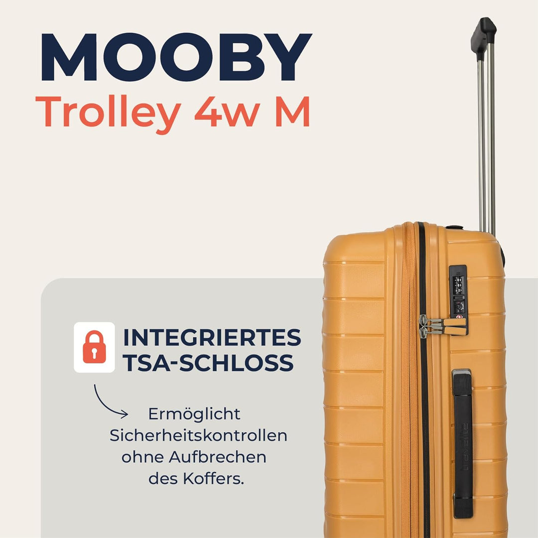 Travelite Koffer mittelgross, MOOBY M erweiterbar, Kratzfeste Hartschale, mit recyceltem Material, 6