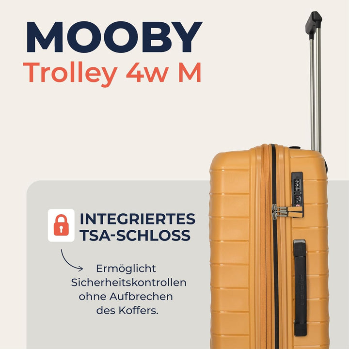 Travelite Koffer mittelgross, MOOBY M erweiterbar, Kratzfeste Hartschale, mit recyceltem Material, 6