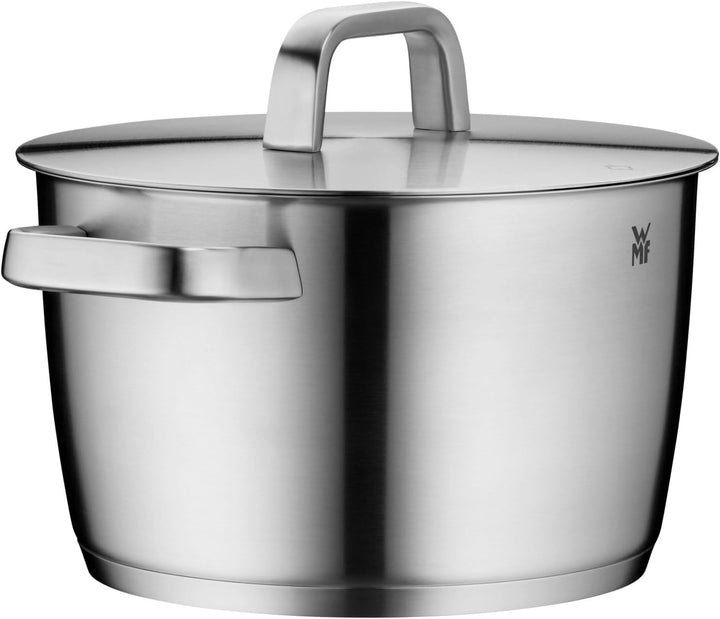 WMF Iconic Kochtopf gross 22cm, Metalldeckel, Fleischtopf Induktion 4,7l, grosser Topf, Cromargan Ed