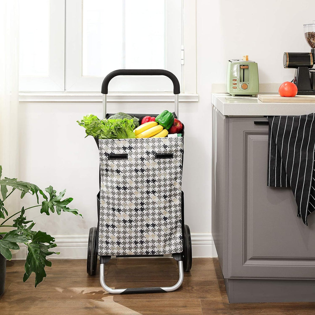 SONGMICS Einkaufstrolley, Einkaufswagen, mit Rädern, Fassungsvermögen 40 L, mit Taschen, leisen Räde