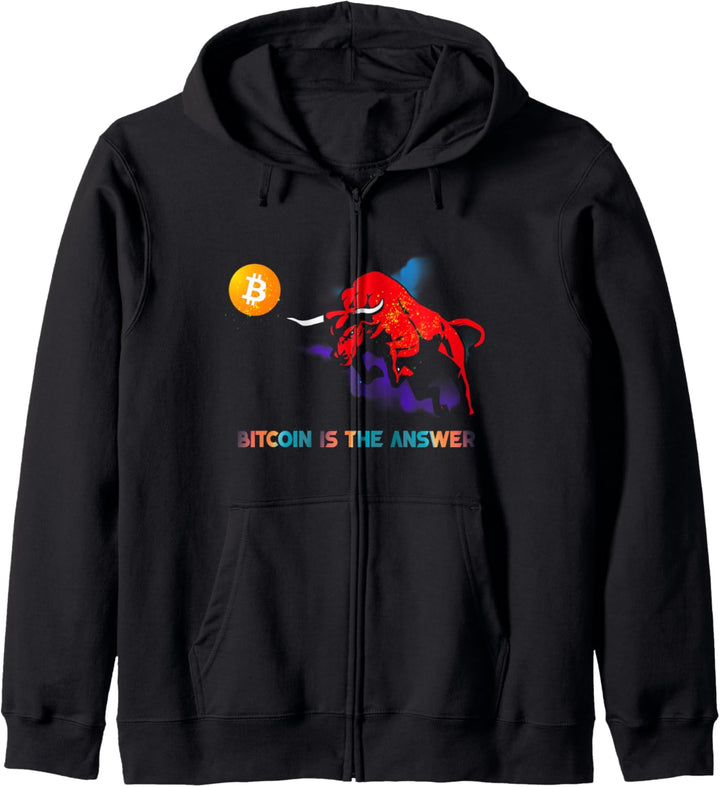 Bitcoin is The Answer Bitcoin Trader Bulle Stier Krypto Kapuzenjacke