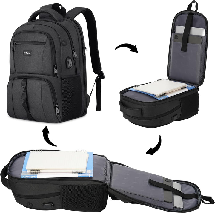 kadilong Laptop Rucksack Herren für Uni Arbeit Studium Arbeit,Schulrucksack Jungen Teenager 17.3 Zol