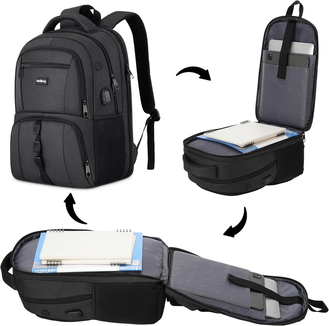 kadilong Laptop Rucksack Herren für Uni Arbeit Studium Arbeit,Schulrucksack Jungen Teenager 15.6 Zol