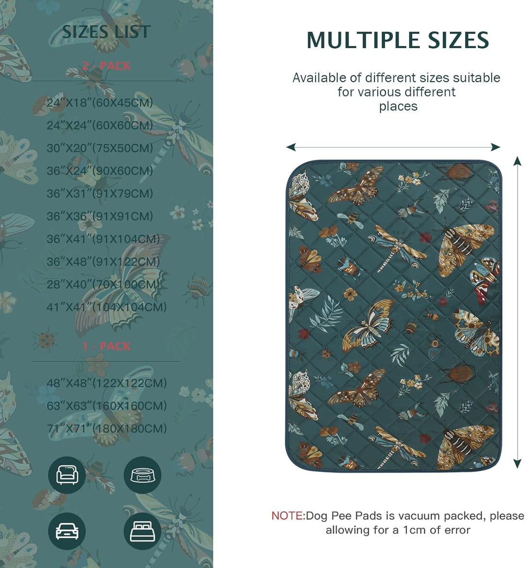 IEUUMLER 2 Stück Welpenunterlagen Waschbar für Hunde, Wiederverwendbare PIPI Matten,Super Saugfähig