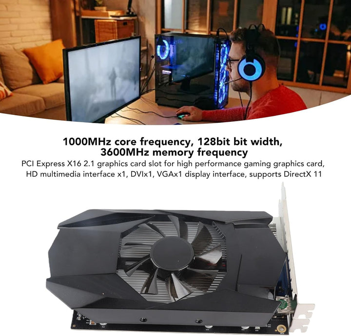 PC Grafikkarte für RADEON HD 7670, Computer Grafikkarte mit Windforce-Kühlsystem Gaming Grafikkarte
