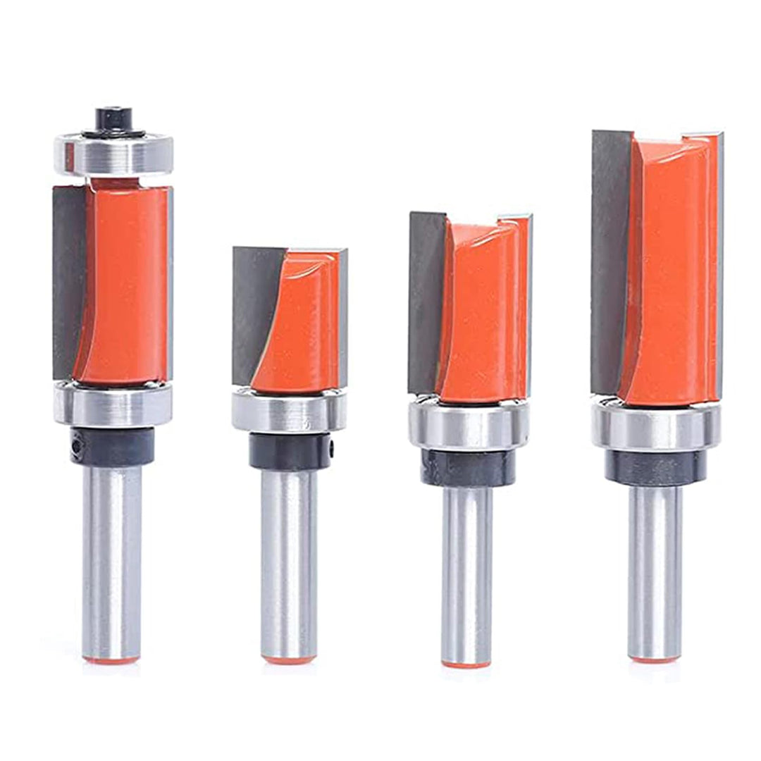 AKYLIN Bündigfräser 8 mm Schaft，4 Stück Bündigfräser Kugellager，Kanten Kopierfräser mit Kugellager B