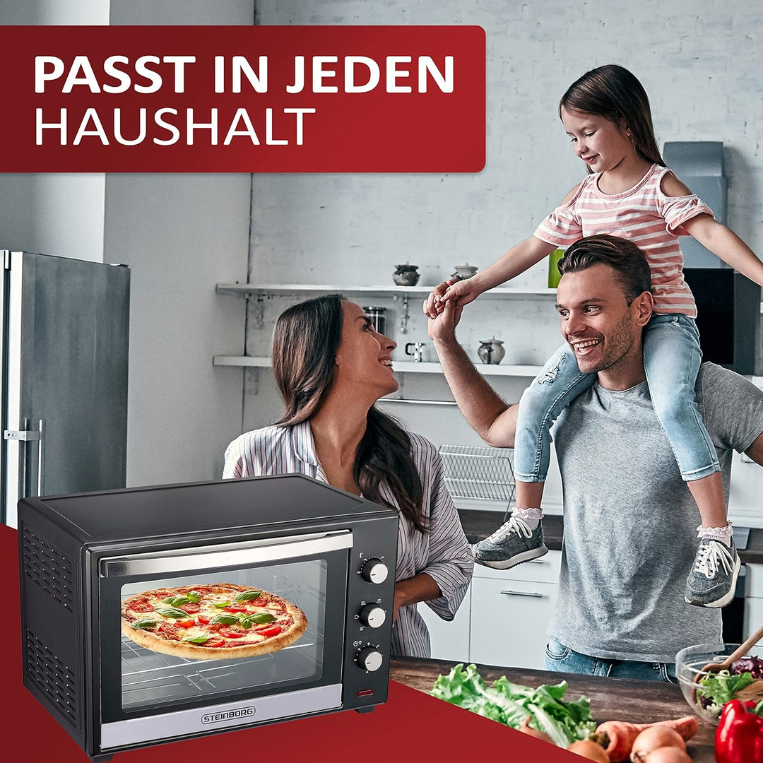 Minibackofen 60 Liter | Umluft Ofen | Pizzaofen | Mini Backofen | Freistehender Backofen | Mini-Back