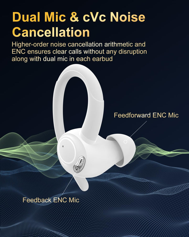 Bluetooth Kopfhörer Sport, in Ear Kopfhörer Kabellos Bluetooth 5.3 mit HD Mic, Herausragender Sound,