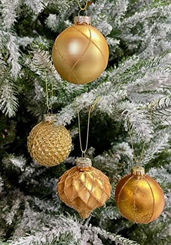 MC-Trend 12er Set edle Luxus Glas Weihnachtskugeln Ø 6cm Weihnachtsbaum Kugeln Christbaumkugeln Weih