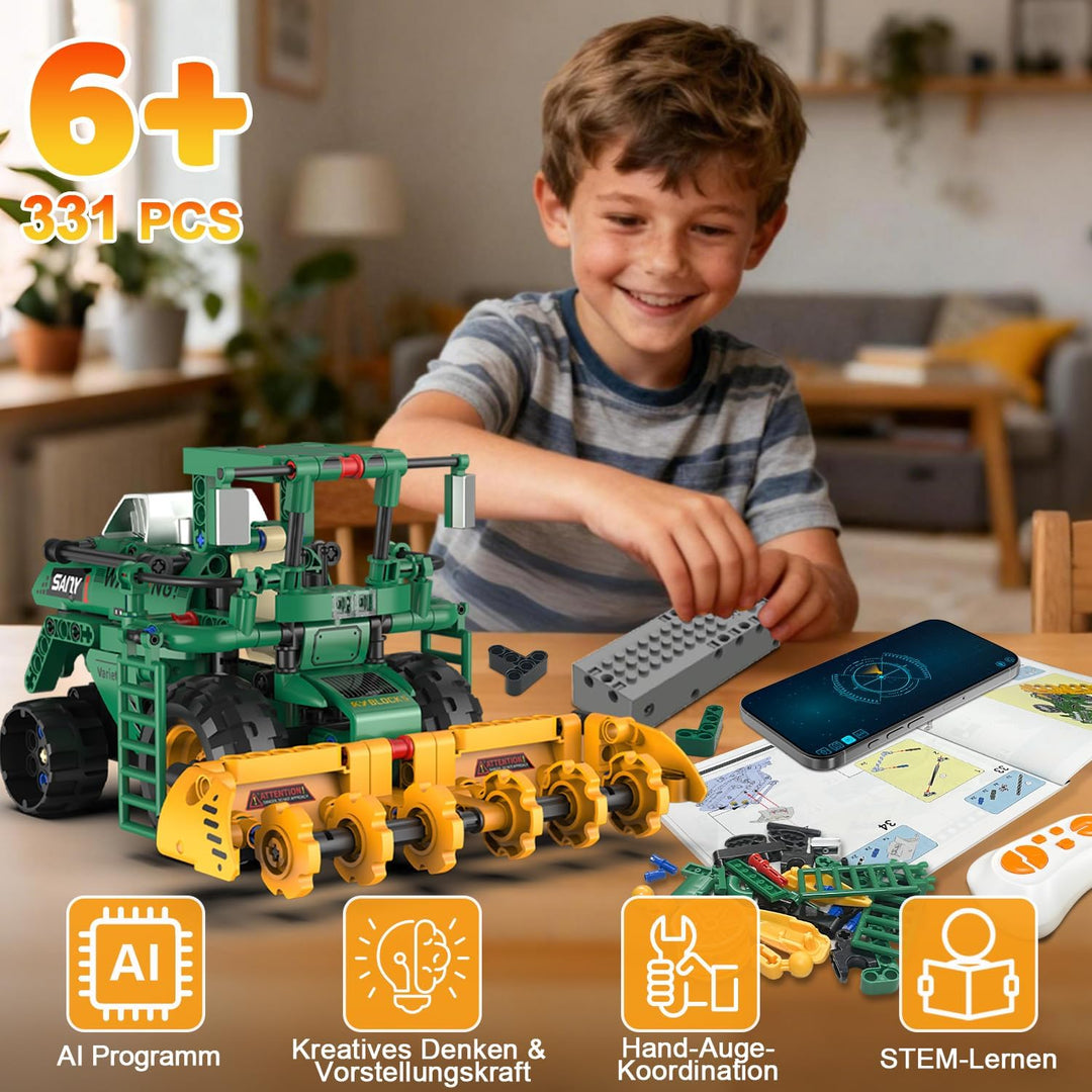 Technik Roboter Kinder, 5 in 1 Roboter bausatz mit App & ferngesteuert RC Technic Roboter Baukasten/