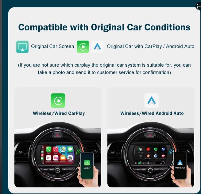 EVO Smart Box Carplay Android Retrofit Kit Decoder Kompatibel mit BMW Mini R55 R56 R57 R58 R60 R61 F