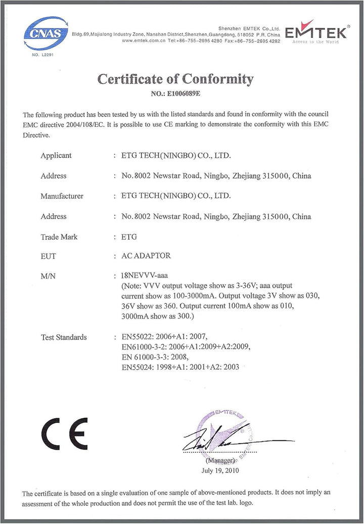 MyVolts 9V EU-Netzteil kompatibel mit Valeton GP-200LT Effektpedal Standard, Standard