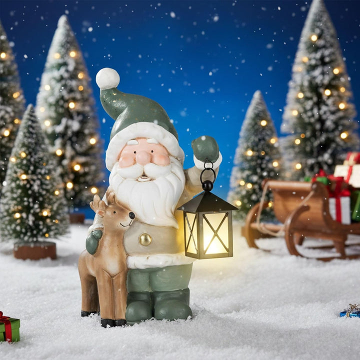 Weihnachtsdeko Figuren Gross 42cm Weihnachtsfiguren Beleuchtet Innen LED Figuren Weihnachten mit Tim