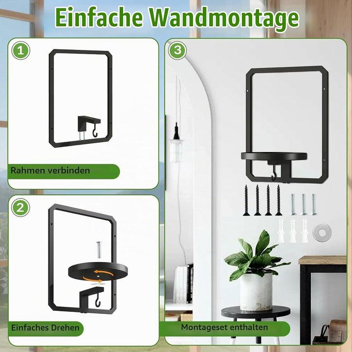 2 Stücke Metall Pflanzregal Schwarz Hängende Blumentöpfe Wandbehang Regal Wand für Blumen Pflanzen G