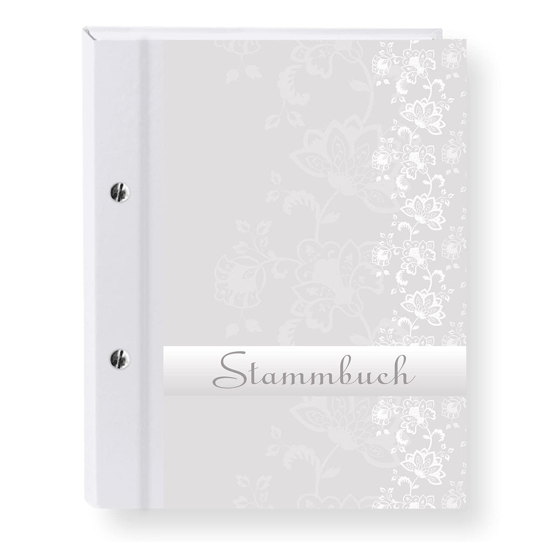 Stammbuchshop stb_lace_hellgrau_a5 Familienstammbuch, Grau, 23 x 18 x 1,7 cm