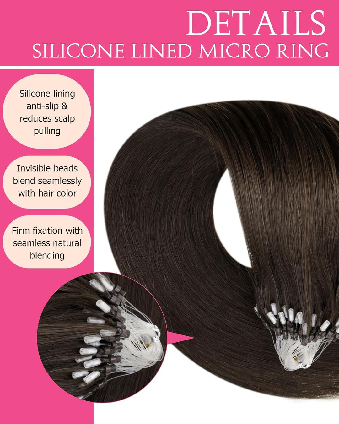 Hetto Echthaar Extensions Microring Braun Extensions Microring Echthaar Remy Micro Loop Echthaar Ext