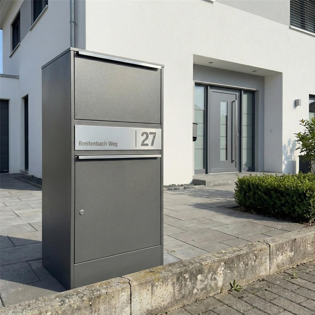 Metzler Paketbox für den Aussenbereich | personalisiert mit Gravur | rostfrei &amp; wetterfest | sichere