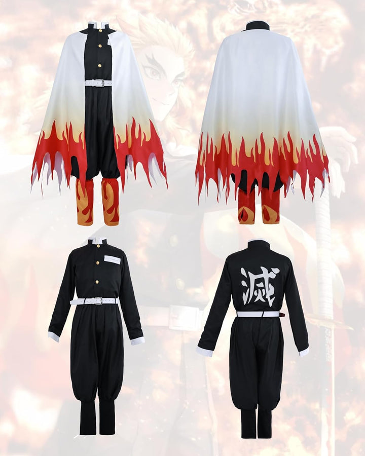 FCCAM Agatsuma Zenitsu Cosplay Kimono Vollständiger Satz Anime Zenitsu Cosplay Kostüm Erwachsene Ren