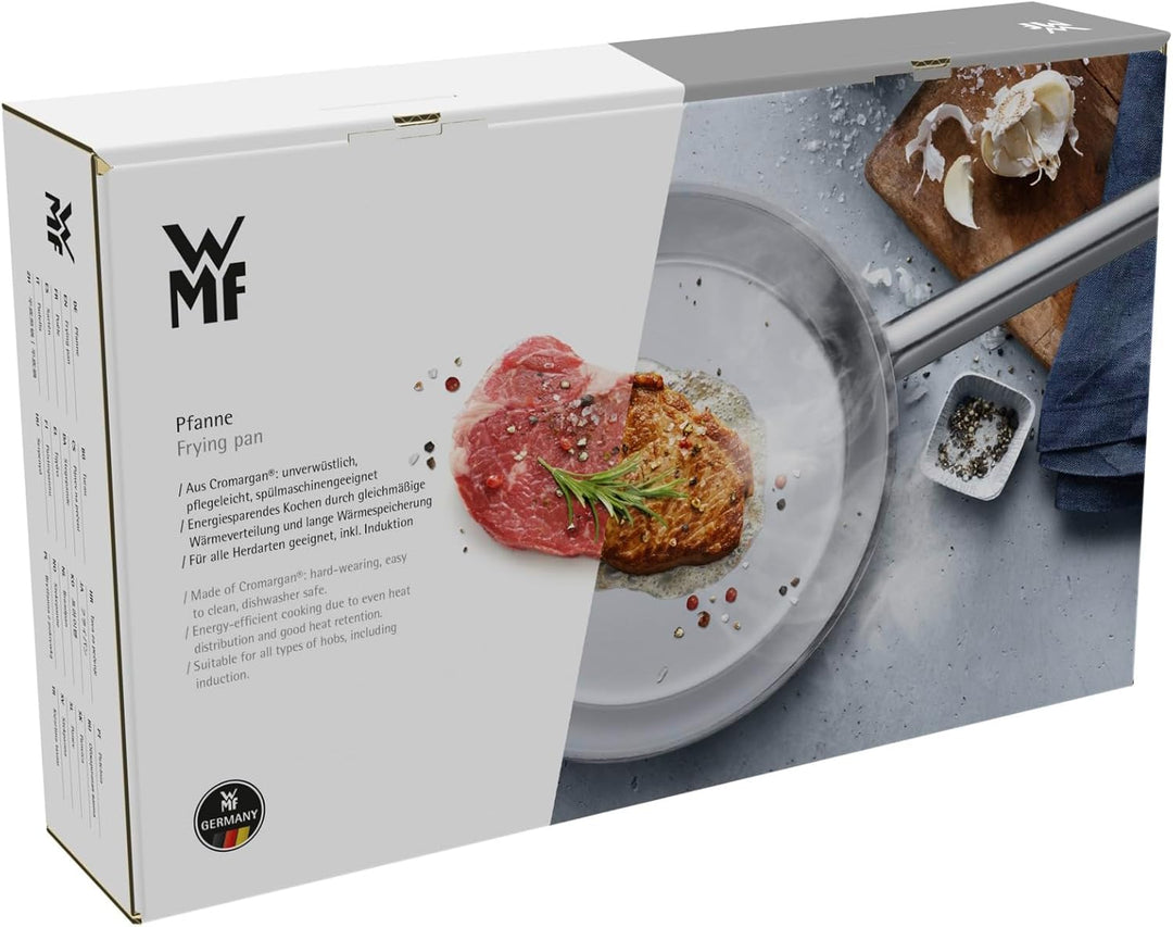 WMF Gourmet Plus Bratpfanne 28 cm, Edelststahlpfanne Induktion unbeschichtet, mattiert, spülmaschine