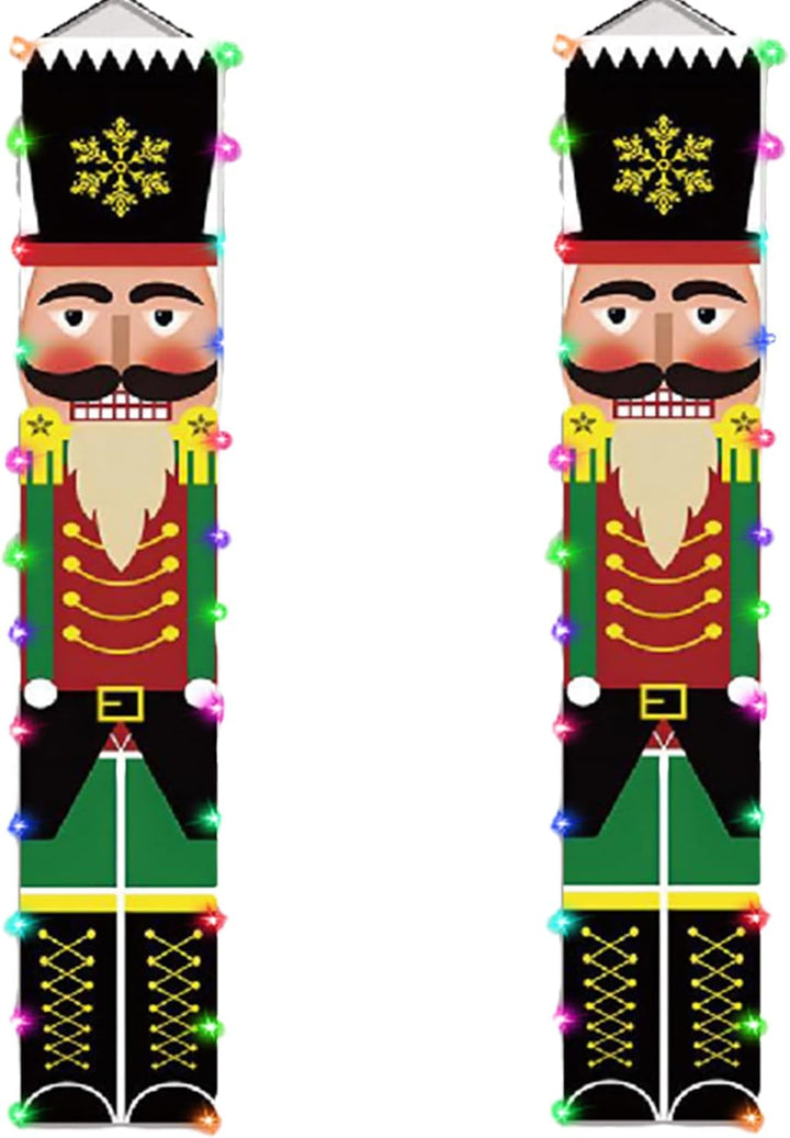 Türschild Weihnachten zum Aufhängen für die Veranda, Weihnachtsbanner mit Nussknacker-Motiv, Modell