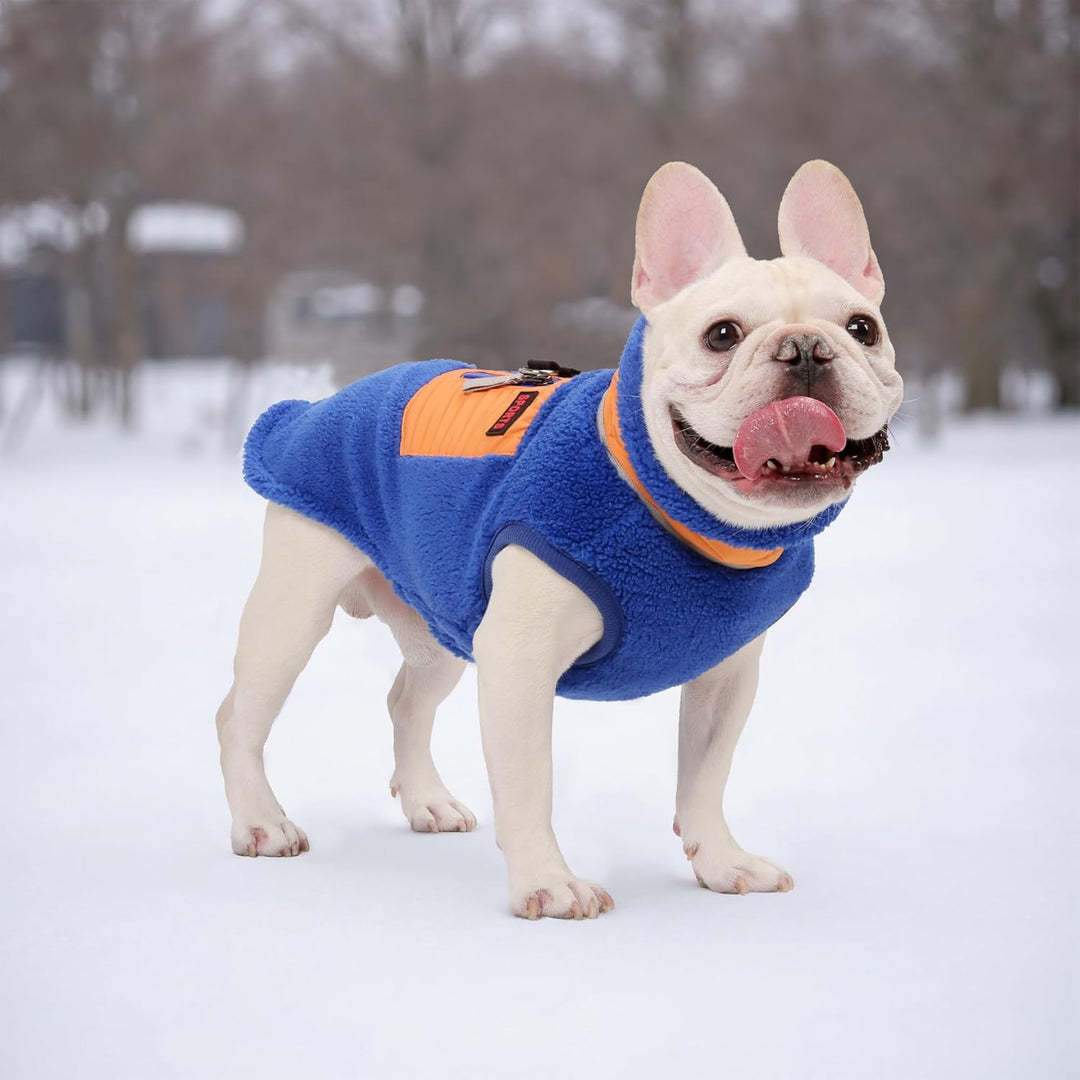 FEimaX Warme Hundemantel Winddichte Haustier Winter Fleece Hundejacke Winterweste mit D-Ring Hundekl