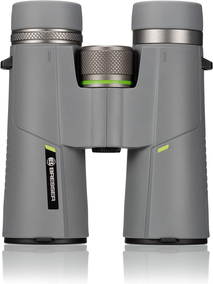 Bresser Fernglas 10x42 Wave, wasserdicht, mit BaK-4-Glas, UR-Vergütung und Brillenträgerokularen, pe