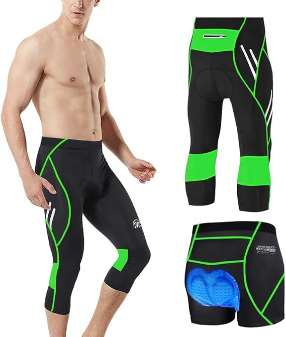 MEETWEE Herren 3/4 Radhose Fahrradhose, Kompression Radlerhose Leggings Radsport Hose für Männer Ela