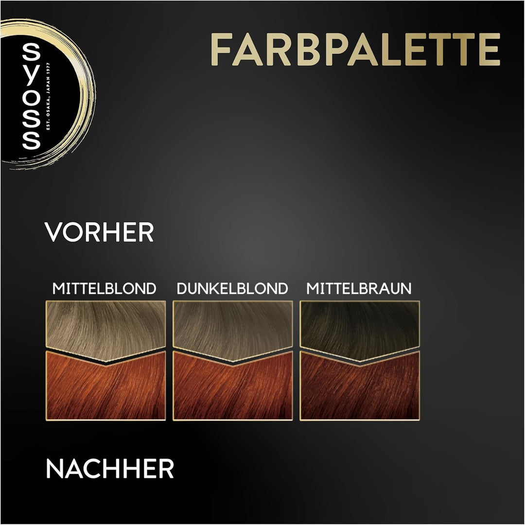 Syoss Oleo Intense Öl-Coloration 5-77 Glänzendes Kupferrot Stufe 3 (115 ml), dauerhafte Haarfarbe mi