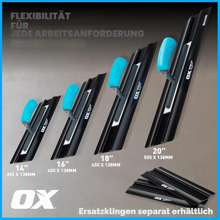OX Pro Semi flex Plastic Trowel 16in / 405 x 138 mm, Trowel 16in / 405 x 138 mm