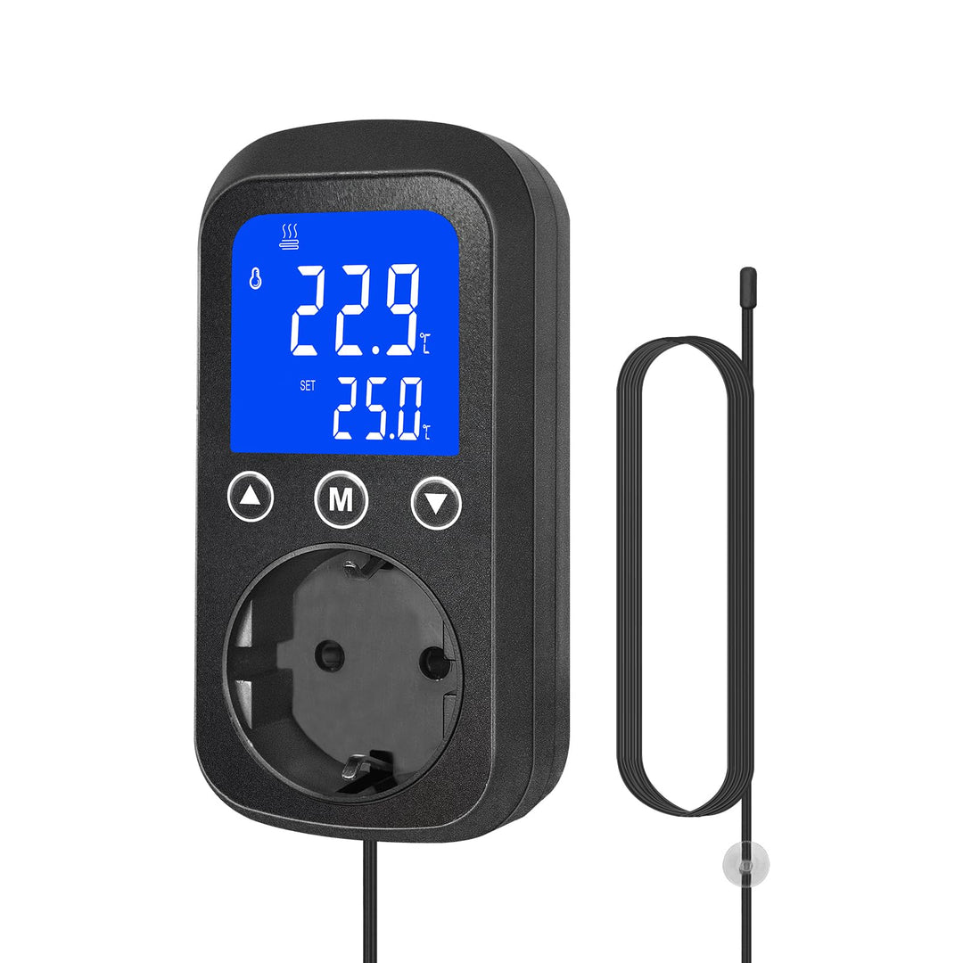 KETOTEK KT2000 Digitale Steckdose mit Thermostat 230V/16A EU Standard, Relais-Temperaturschalter & w