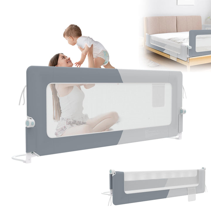 XMTECH 1st Bettgitter 200 cm Bettschutzgitter Kinderbettgitter für Kinder, Rausfallschutz Bett Babyb